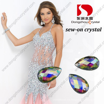 Espalda plana cosiendo Rhinestones Ab Glass Stone para coser